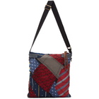 By Walid Grey Silk Tie Story Messenger Bag