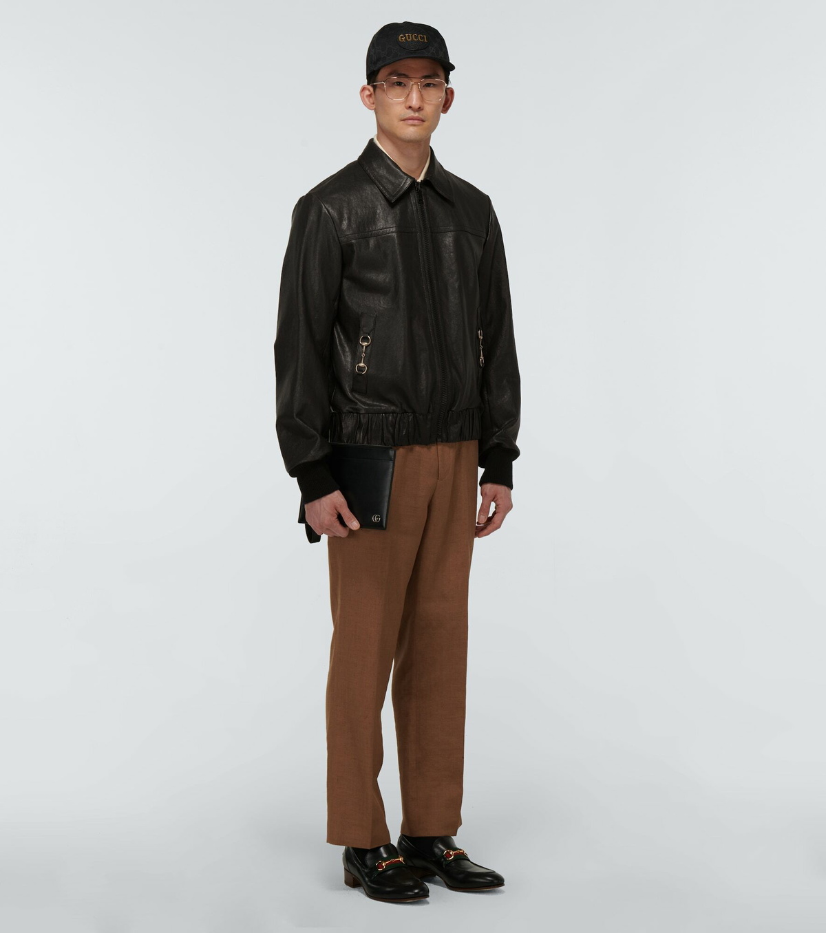 Gucci - Leather blouson jacket Gucci