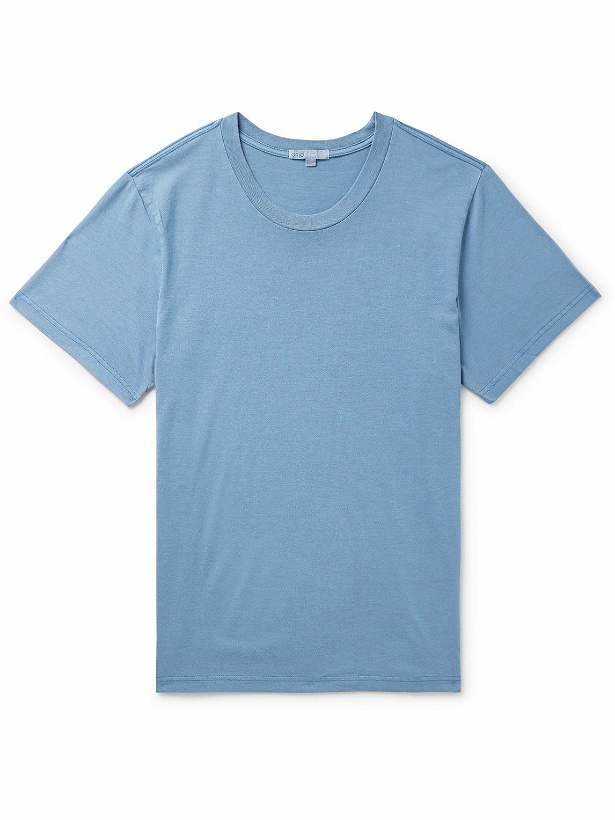 Photo: Onia - Garment-Dyed Cotton and Modal-Blend Jersey T-Shirt - Blue