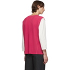 Homme Plisse Issey Miyake Pink Pleated V-Neck Tank Top