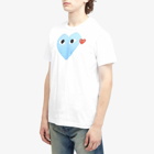 Comme des Garçons Play Men's Colour Heart T-Shirt in White/Red/Blue