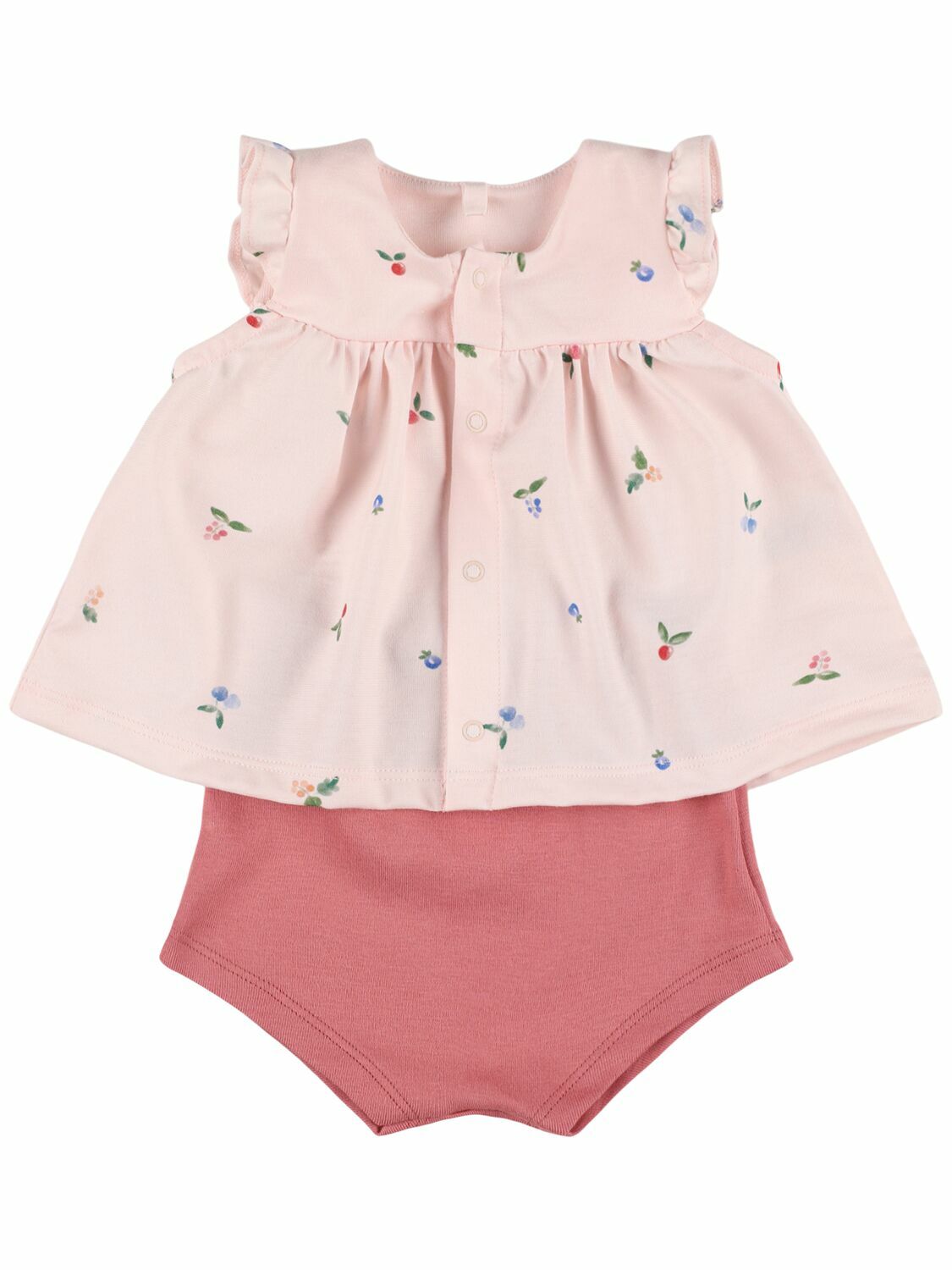 PETIT BATEAU Printed Cotton Shirt & Diaper Cover
