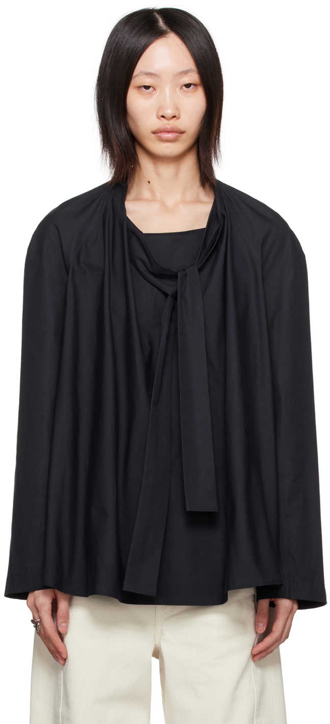 LEMAIRE Gray Ascot Blouse Lemaire, image size:648x1420