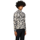 Paco Rabanne White and Gold Lame Jacquard Turtleneck