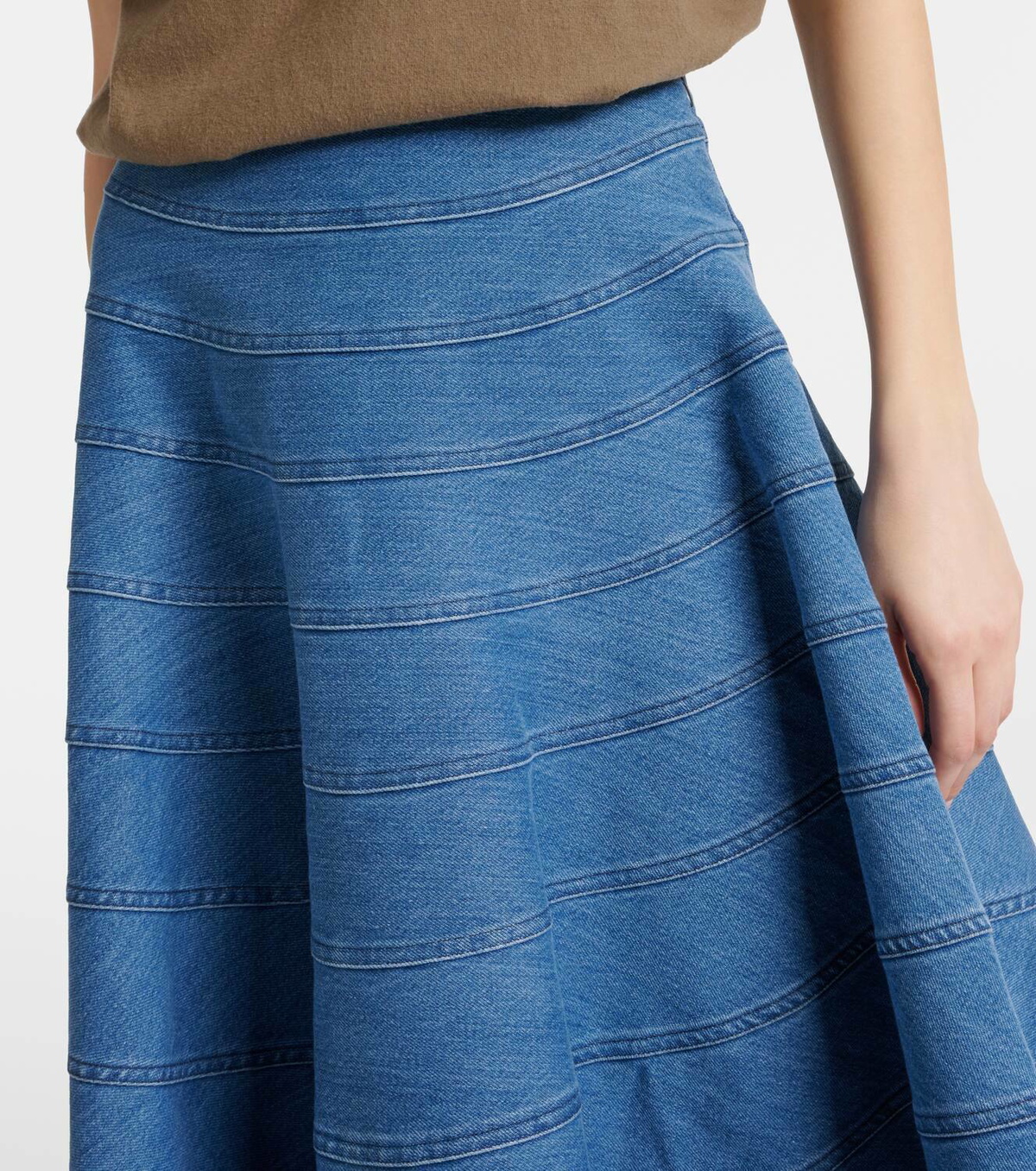 Altuzarra Grace paneled denim midi skirt