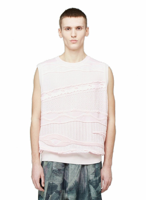 Photo: Textured Knitted Vest Top in Pink