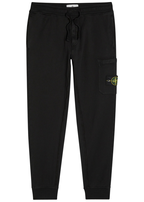 Photo: Stone Island Logo Cotton Sweatpants Black