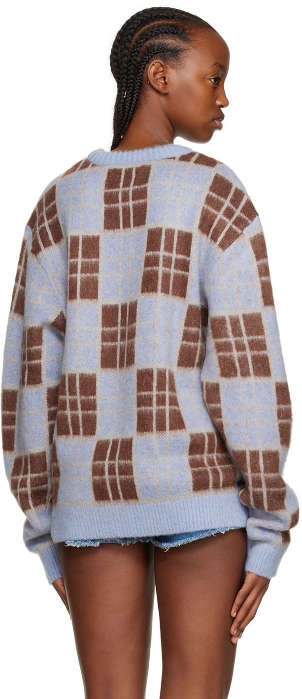 Awake NY Blue & Brown Check Sweater