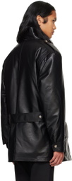 System Black Safari Faux-Leather Jacket