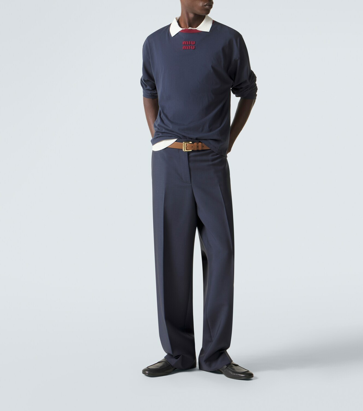 Miu Miu Pleated mohair and wool straight-leg pants