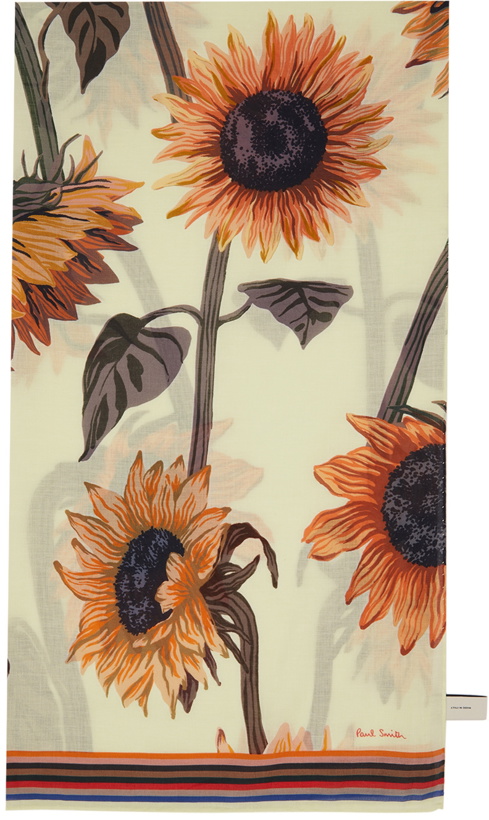 Photo: Paul Smith Beige Sunflower Print Scarf