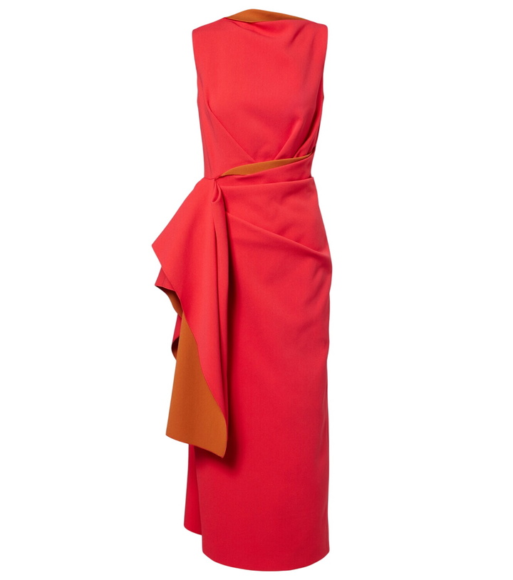 knee length dresses for ladies The Rhianne Midaxi Dress in Camellia Pink  Solace London