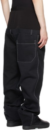 Spencer Badu Black Denim Oversized Trousers