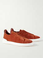 Zegna - Triple Stitch Suede Sneakers - Red