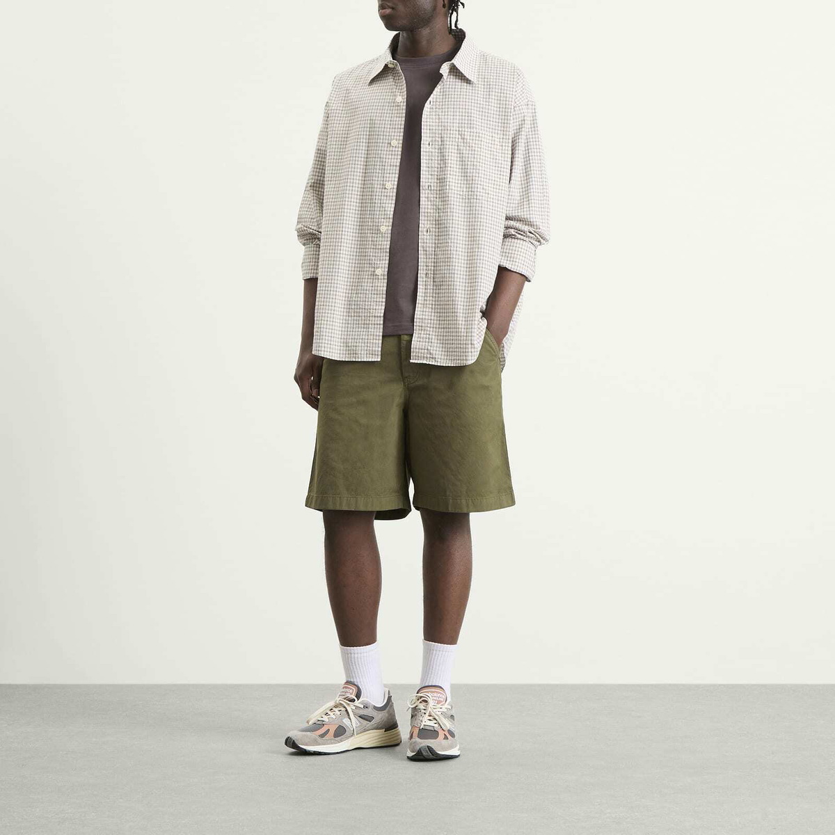 Norse Projects Men's Kvitfell Relaxed Twill Shorts in Olive Night