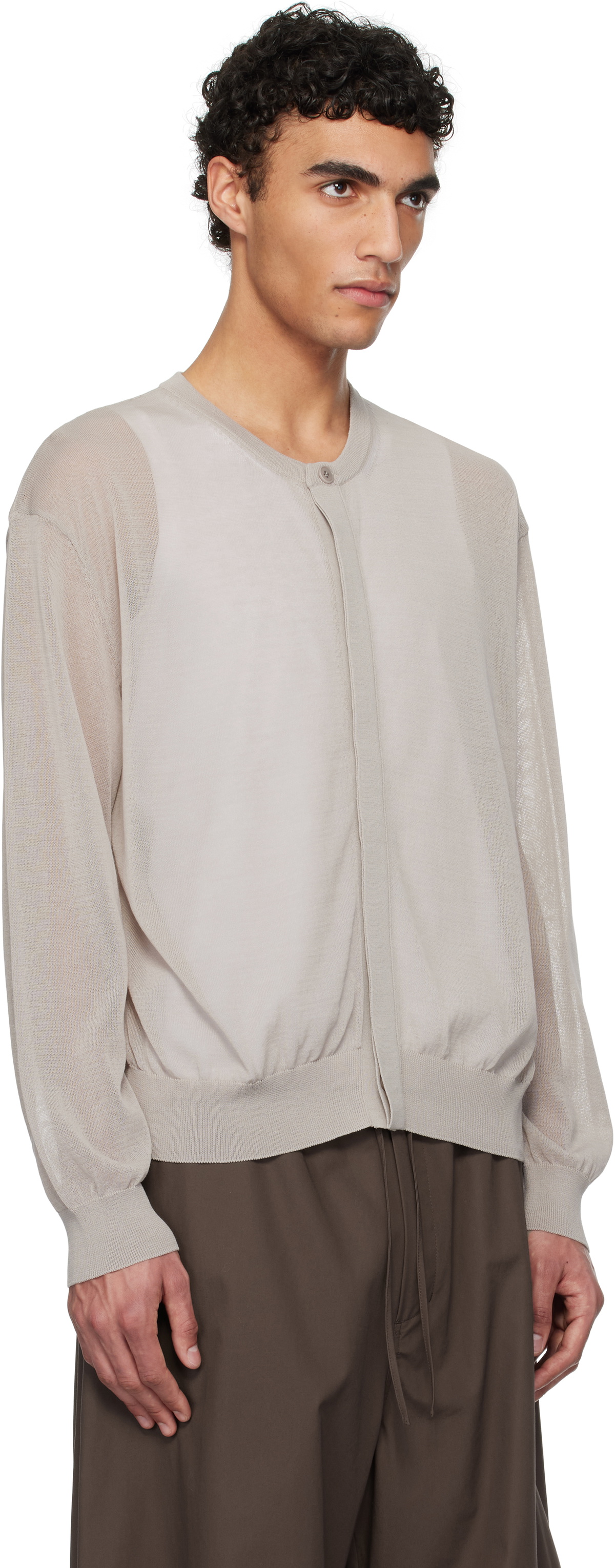 トップス AMOMENTO SHEER CARDIGAN Black Wholegarment Sheer Cardigan by AMOMENTO on Sale