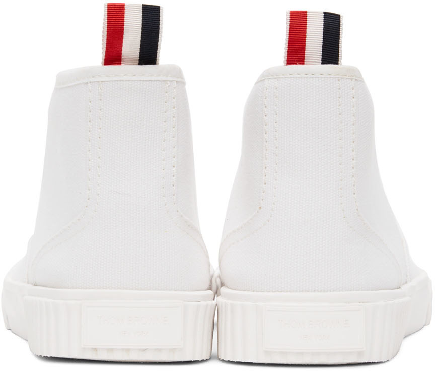 Thom Browne White Mid-Top Heritage Sneakers Thom Browne