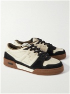 Fendi - Full-Grain Leather and Suede Sneakers - Neutrals