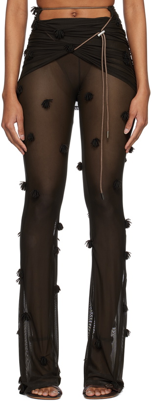 Photo: Jacquemus Brown Le Raphia 'Le Pantalon Espelho' Leggings