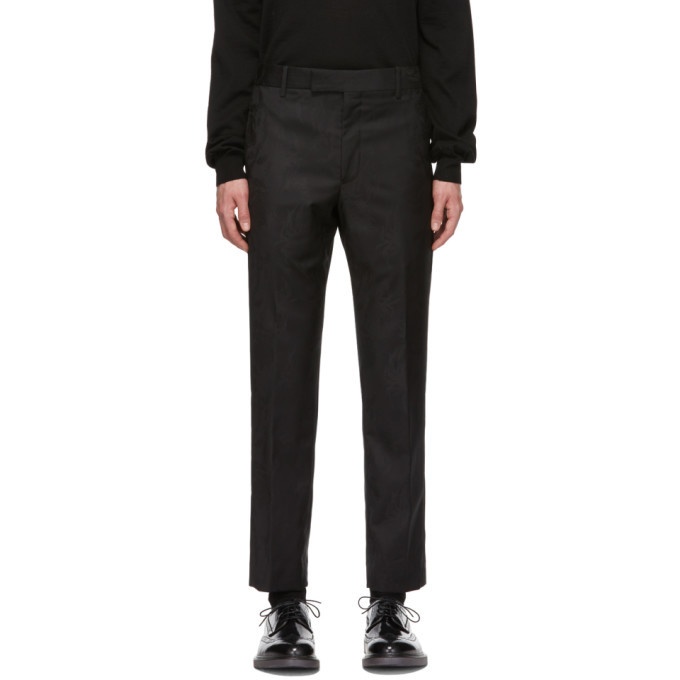 Photo: Paul Smith Black Wool Jacquard Cropped Trousers