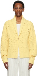 King & Tuckfield Yellow Shawl Collar Cardigan