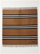 Burberry - Fringed Striped Cashmere and Wool-Blend Blanket