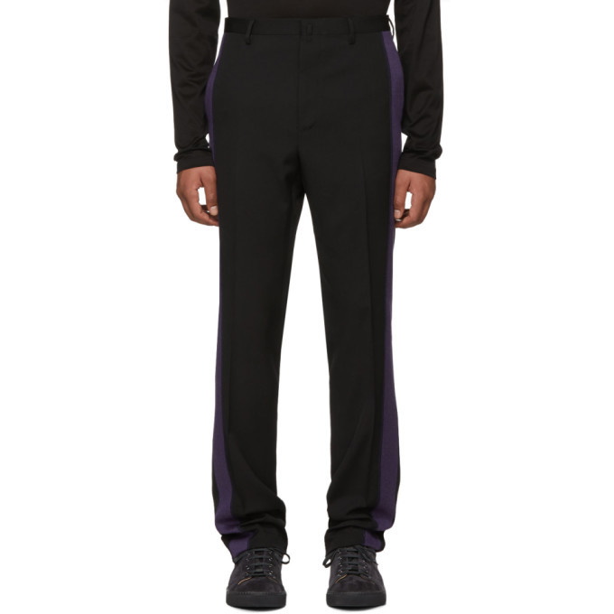 Photo: Lanvin Black and Purple Wool Band Trousers