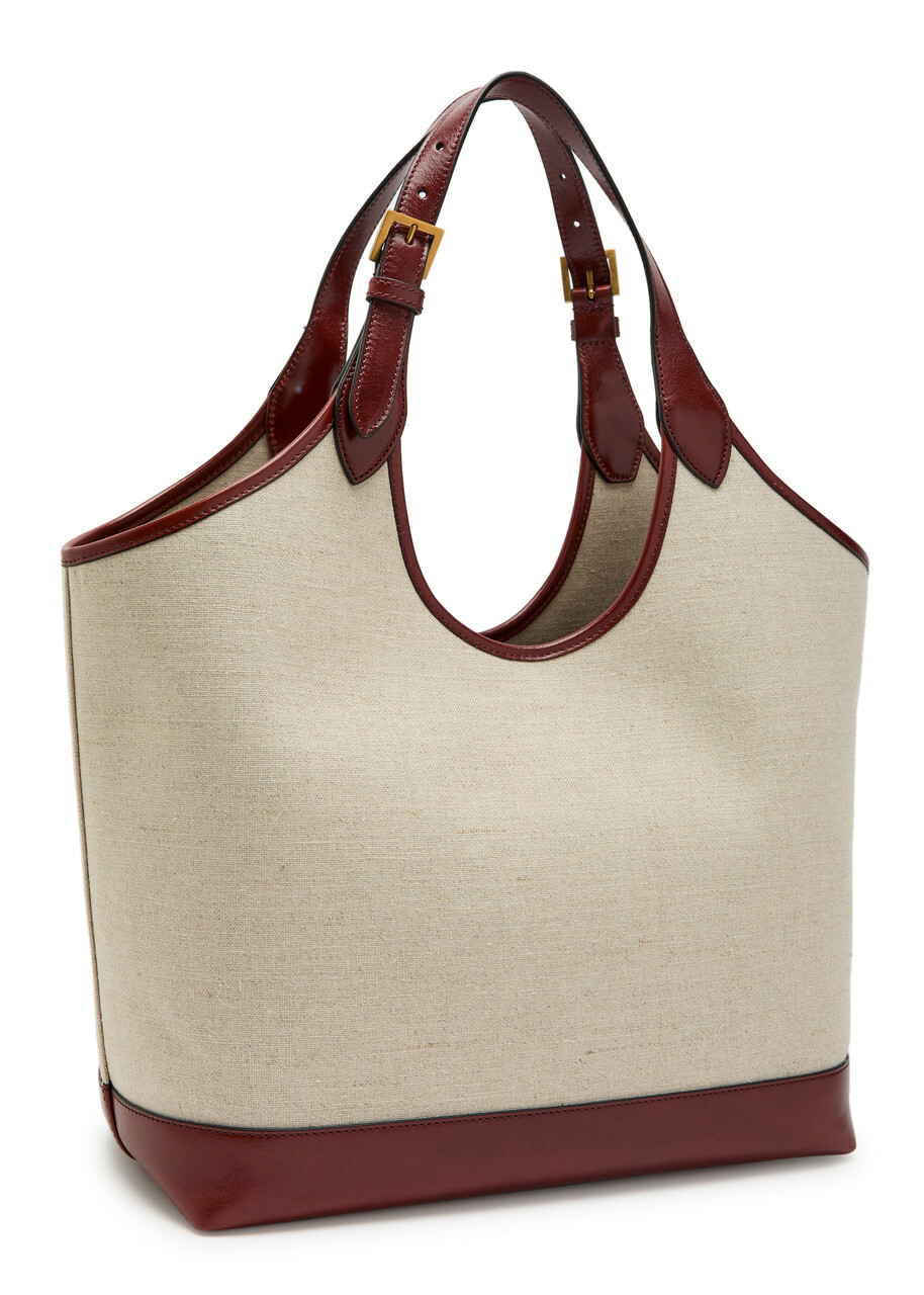 Versace Large Leather and Canvas Tote bag - Beige - One Size
