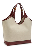 Versace Large Leather and Canvas Tote bag - Beige - One Size
