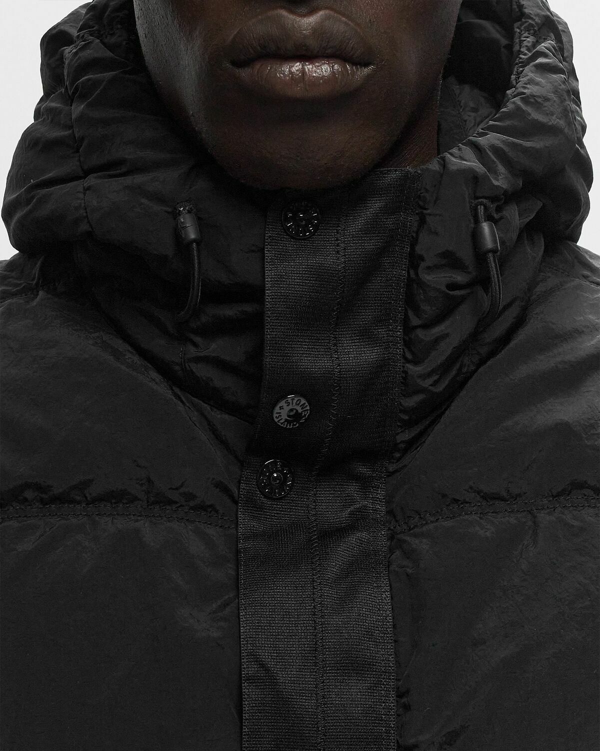 Stone Island Nylon Metal In Econyl Hooded Down Jacket Black Down 