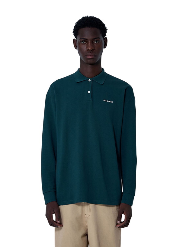 Photo: Miu Miu Logo Motif Polo Shirt