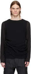 Omar Afridi Black Draped Long Sleeve T-shirt