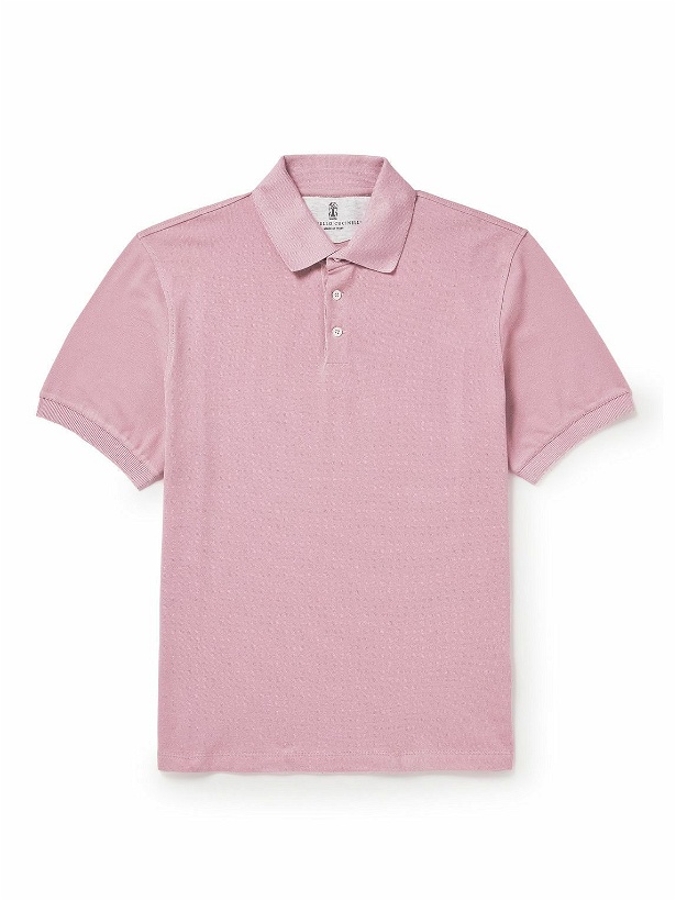 Photo: Brunello Cucinelli - Cotton-Piqué Polo Shirt - Pink