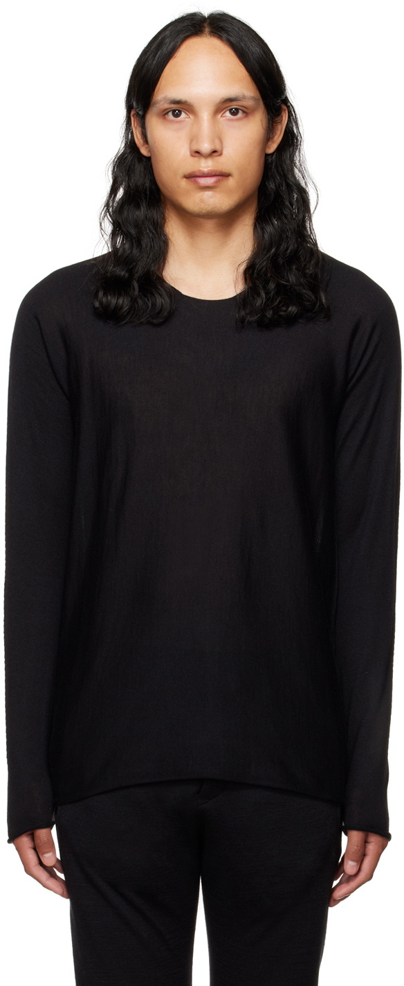 Label Under Construction Black Arched Sweater