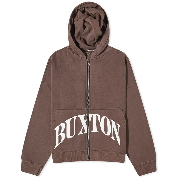 Photo: Cole Buxton Men's Cropped Logo Zip Hoodie in Brown
