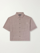 NAHMIAS - Houndstooth Wool-Blend Twill Shirt - Brown