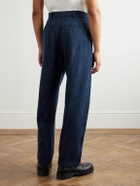 De Bonne Facture - Balloon Tapered Cotton and Virgin Wool-Blend Trousers - Blue