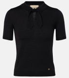 Valentino VLogo tie-neck wool-blend top
