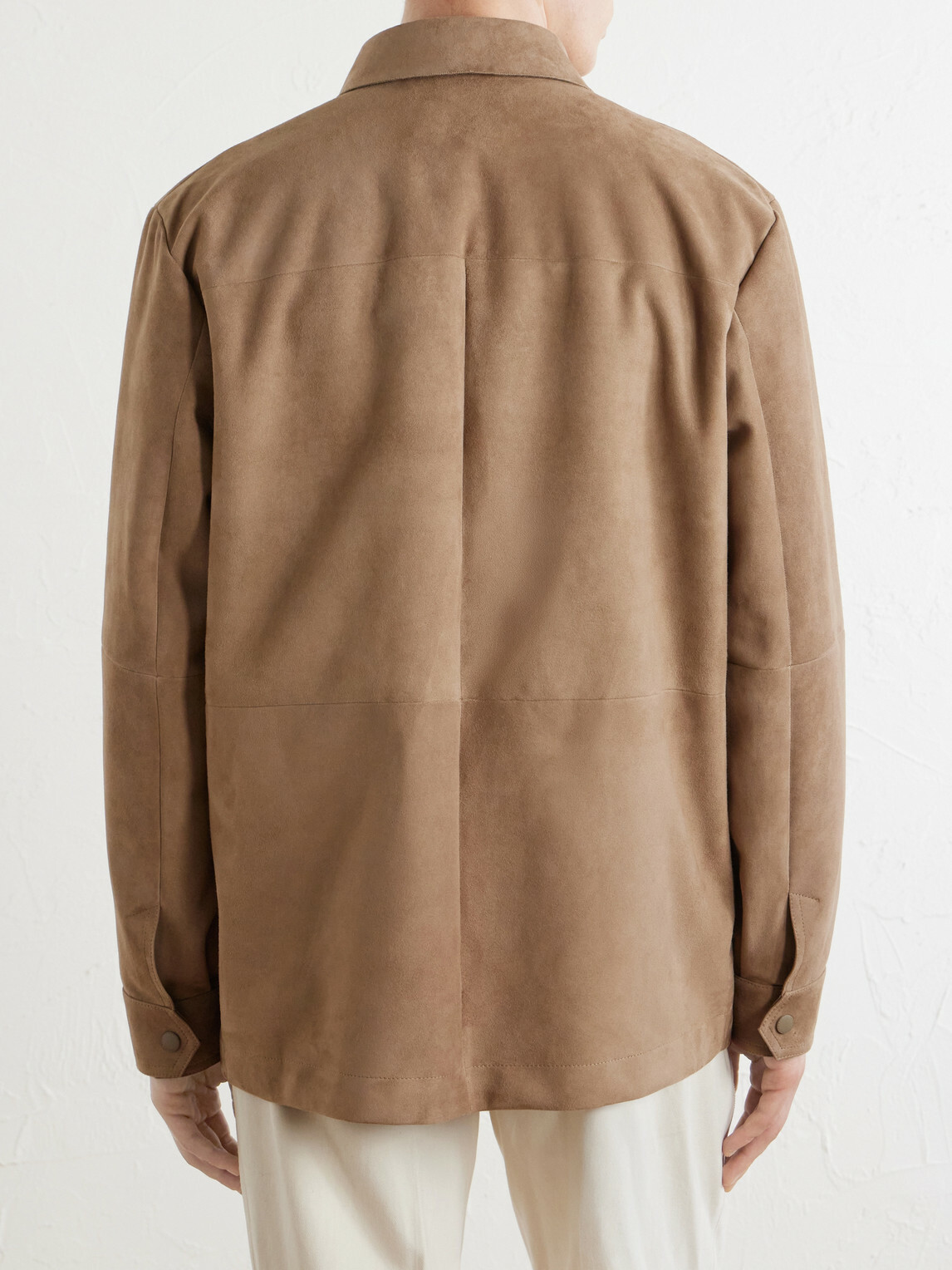 Canali - Paneled Suede Overshirt - Neutrals
