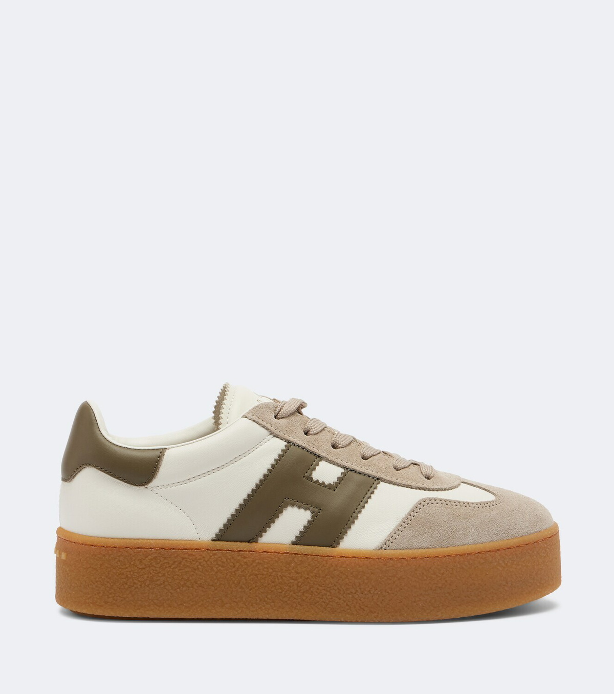 Hogan Cool suede-trimmed leather platform sneakers