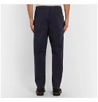 Mr P. - Brushed Stretch-Cotton Twill Drawstring Trousers - Men - Navy