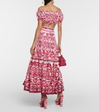 Dolce&Gabbana Printed off-shoulder cotton crop top