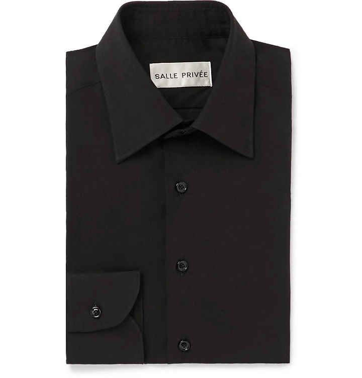 Photo: SALLE PRIVÉE - Black Cotton and Silk-Blend Shirt - Black