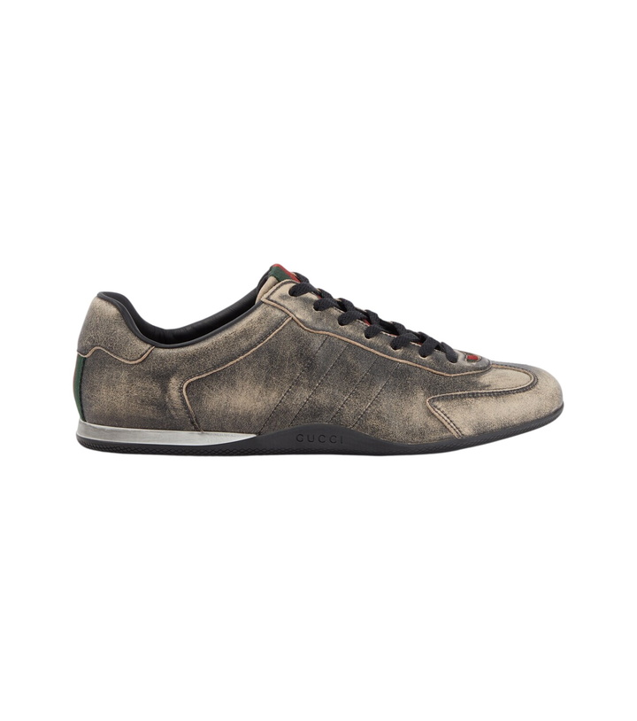 Photo: Gucci Gucci Shift Web Stripe leather sneakers