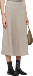 Rier Gray Crust Suede Midi Skirt