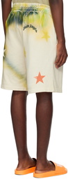 Palm Angels Off-White Sprayed Stars Shorts