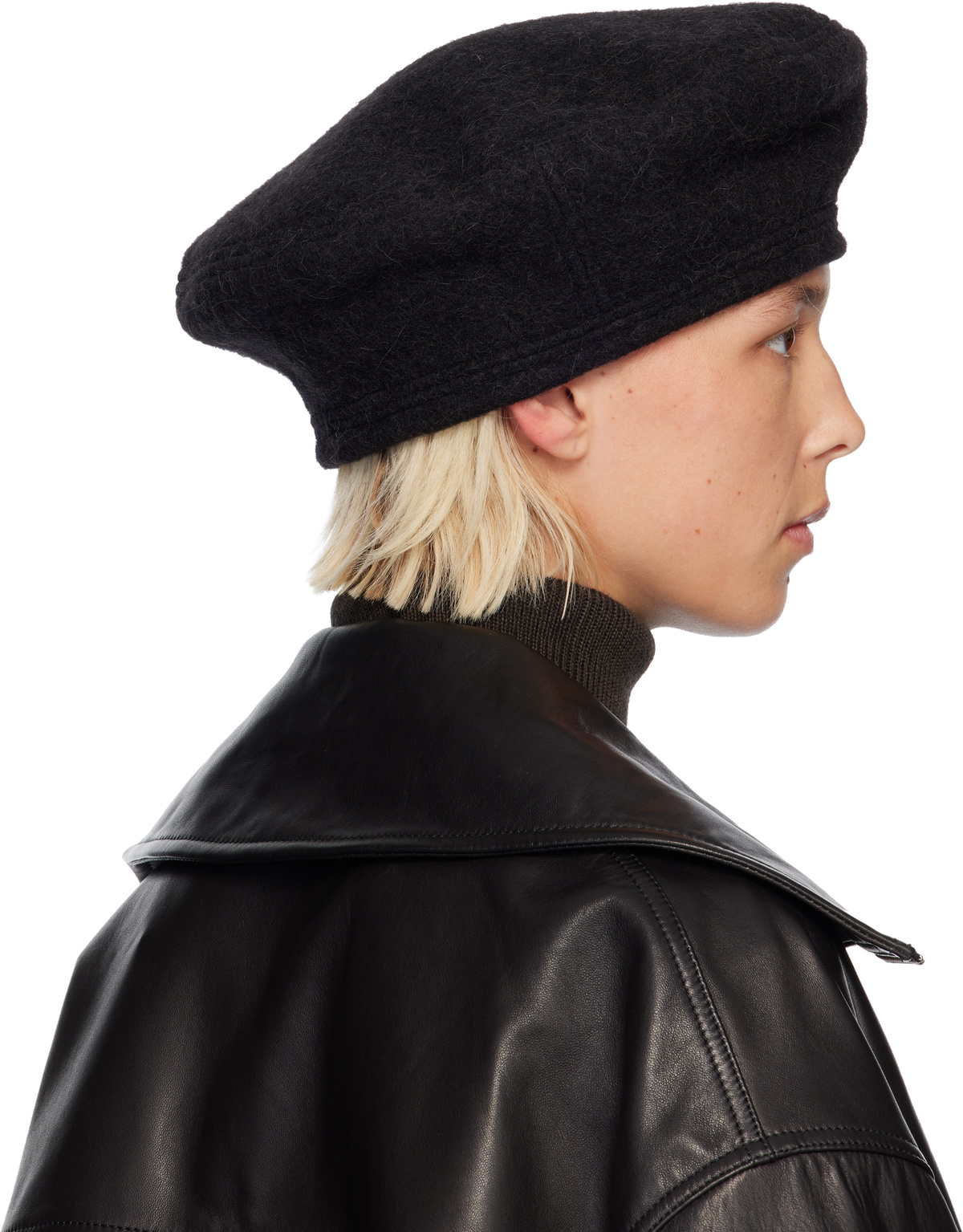 LEMAIRE Black Oversized Beret