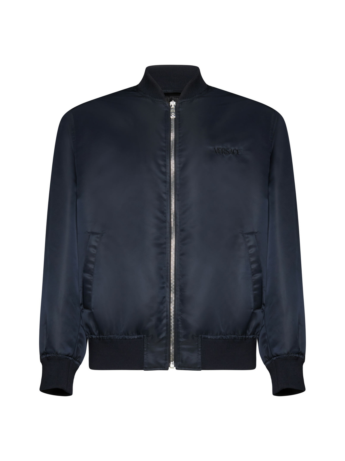 Versace Black & Navy Reversible La Greca Bomber Jacket Versace