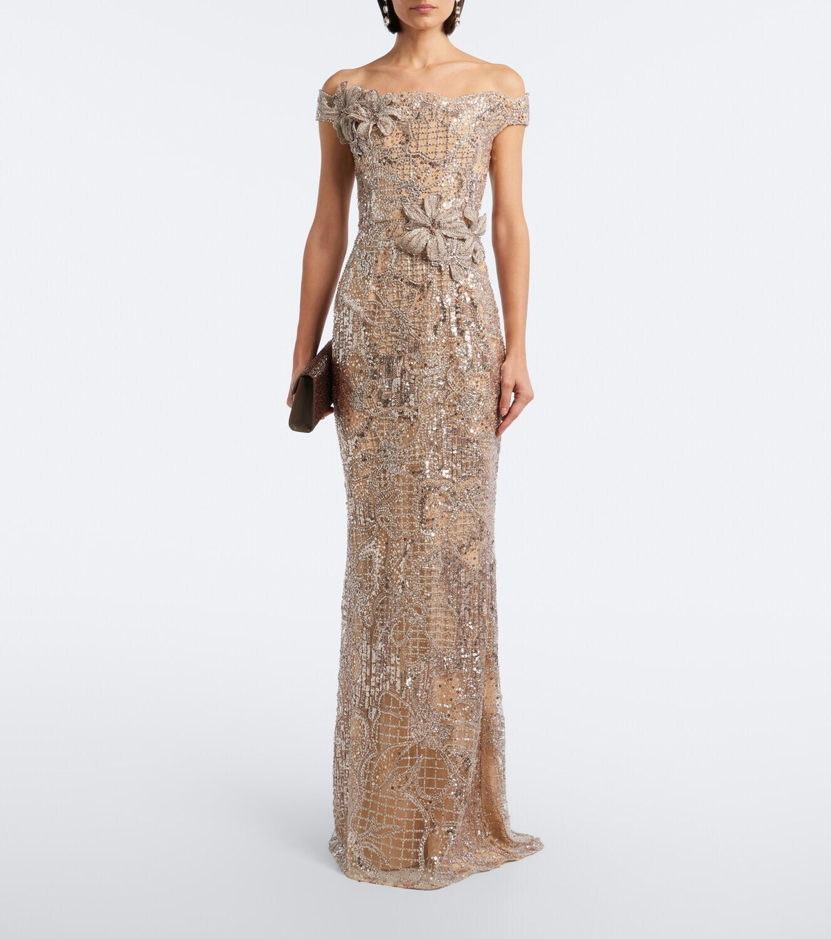 Elie Saab Embellished silk-blend tulle gown