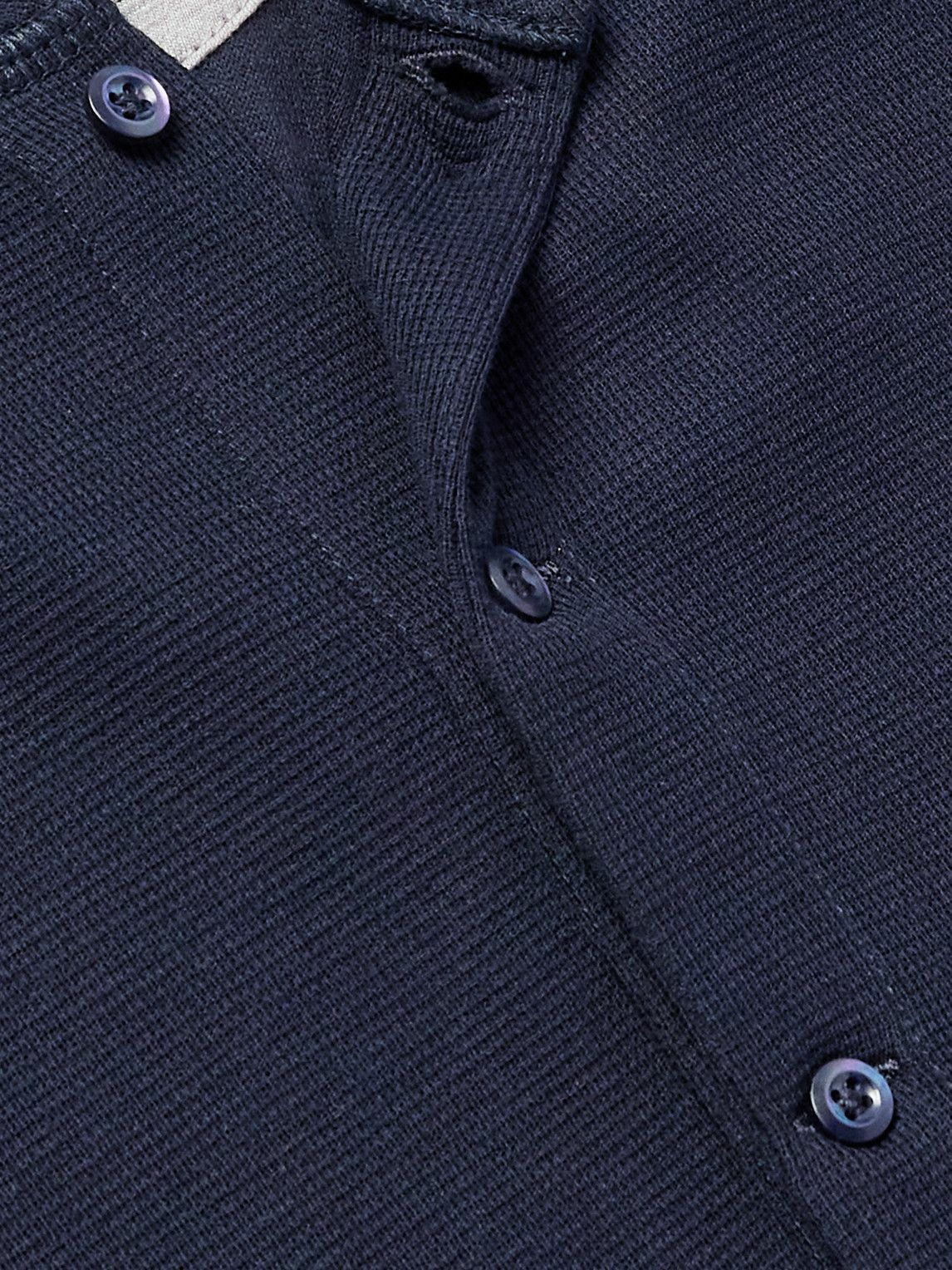 Brunello Cucinelli - Cotton and Silk-Blend Henley T-Shirt - Blue